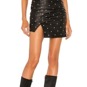 Lovers + Friends Velletta Leather Black Mini Skirt Size Medium